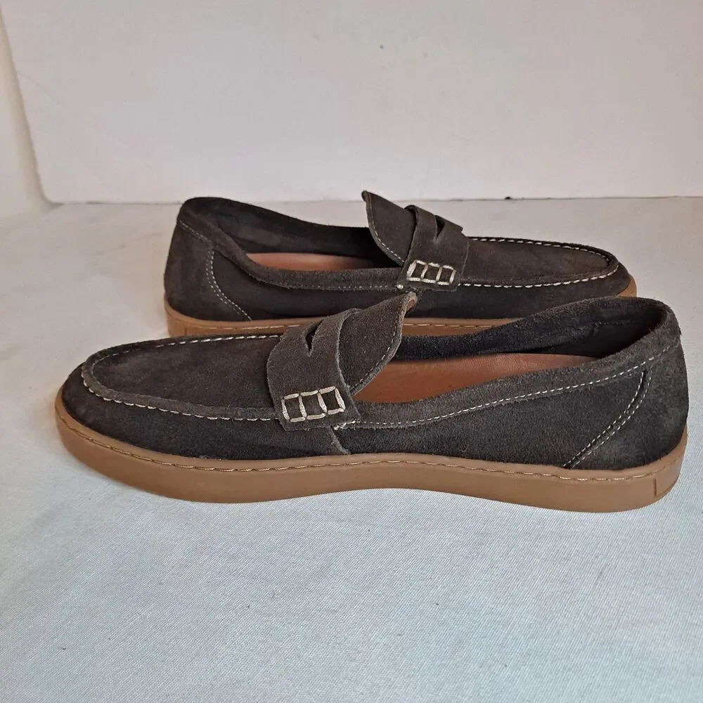 Dockers Mens 10M Vaughn Suede Leather Casual Slip-On Penny Loafer Shoe Brown